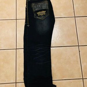 Dark blue affliction jeans